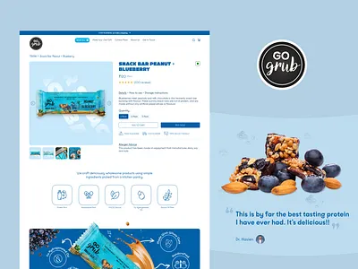 Product Page UI for Go Grub branding conversion design d2c design ecommerce ui food website graphic design healthy landing page product product details product page product showcase product ui single product details ui uiux ux website design