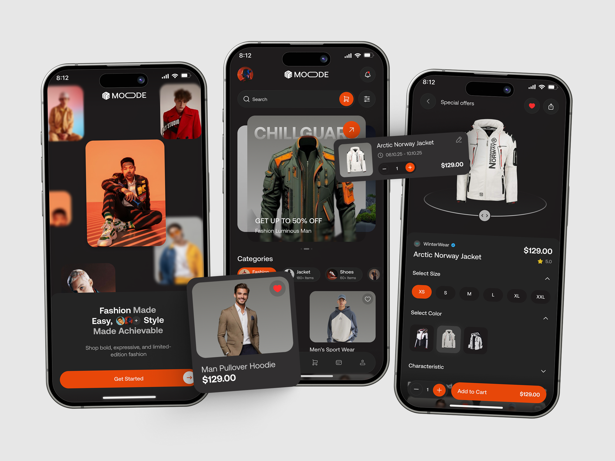 Moode - E-Commerce UI Design for Fashion & Apparel Shopping App app apparel clean clothing ecommerce fashion app figma interaction minimal mobile mobile app design modern product shopping ui ui design ui ux user interface ux