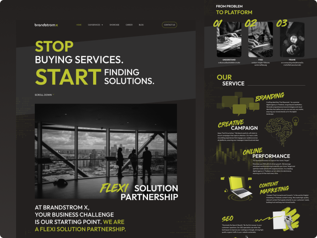 Example of Agency Brandstrom X Website Design