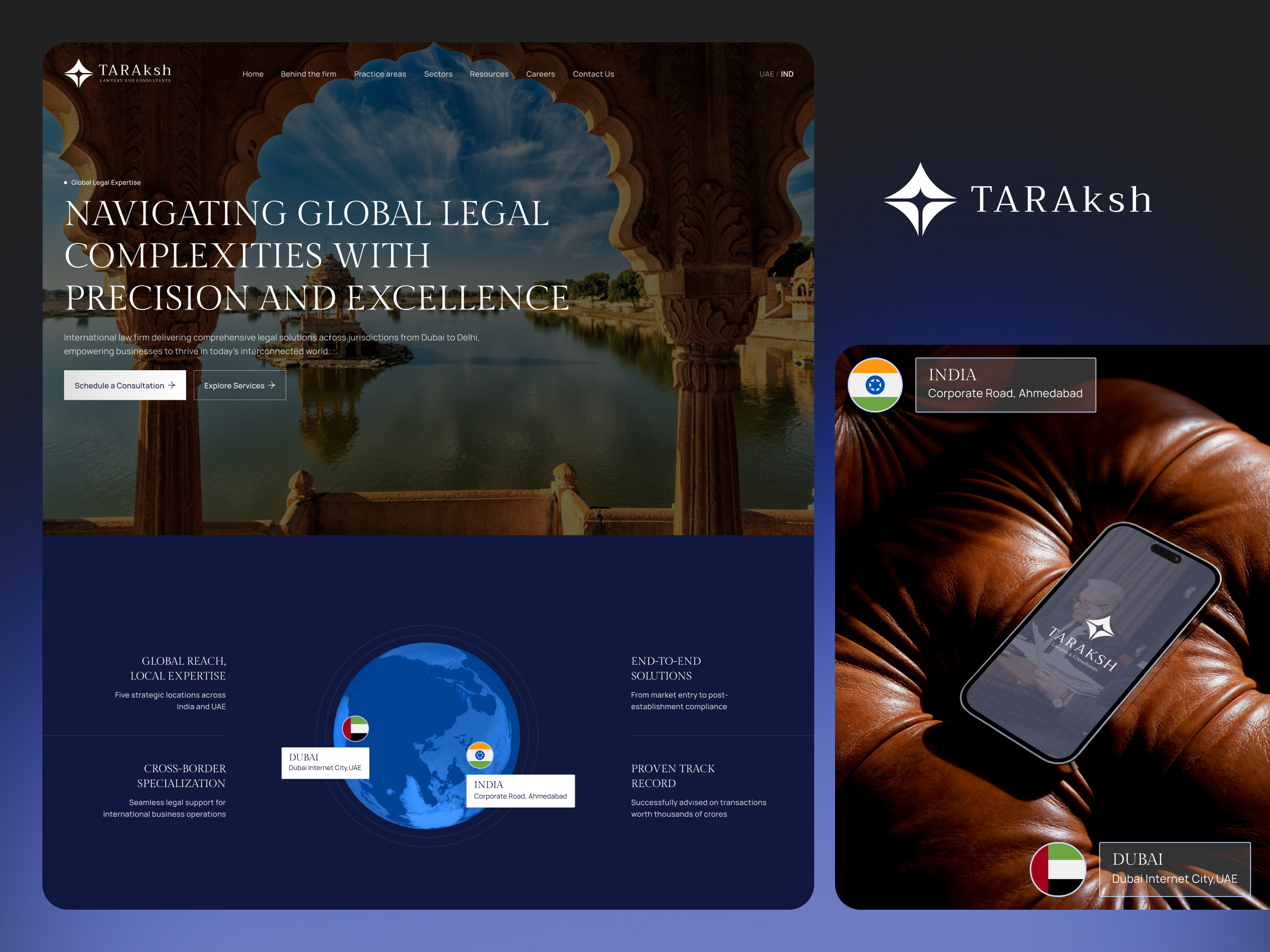 TARAksh Lawyers & Consultants – Corporate Law Firm Website animation brand strategy branding figma design graphic design law logo lottie animator lottiefiles ui uiux web design web developer webflow webflow developer