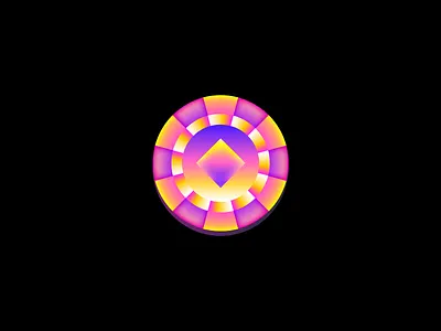 Digital Casino Chip (Unused for Sale) 3d buy colorful dark mode dimension for sale glow gradient graphic design illustration logo mihai dolganiuc design modern purchase shiny ui vibrant web3