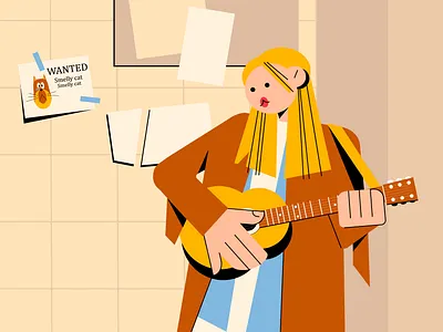 Message board adobe illustrator cat cute design friends graphic design illustration message board music phoebe buffay vector