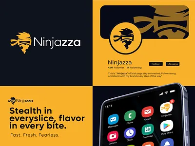 Ninjazza – Pizza Brand Identity beauty logo brand design brand identity branding corporate branding creative logo creative logo design design graphic design logo design logo mark logotype minimalist logo design ninja logo personal branding pizza branding pizza logo tech branding typography unique logo