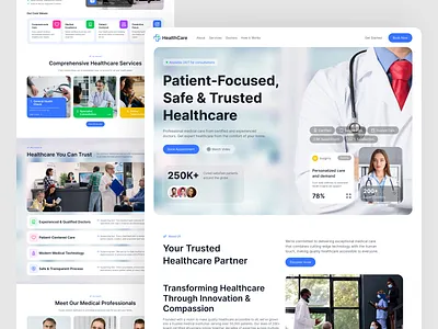 Healthcare Website UI Design clean design clinic website consulting doctor figma healthcare healthcare website hospital medial website medical website medicine modern online doctor patient telemedicine telemedicine website ui design ui ux user interface website