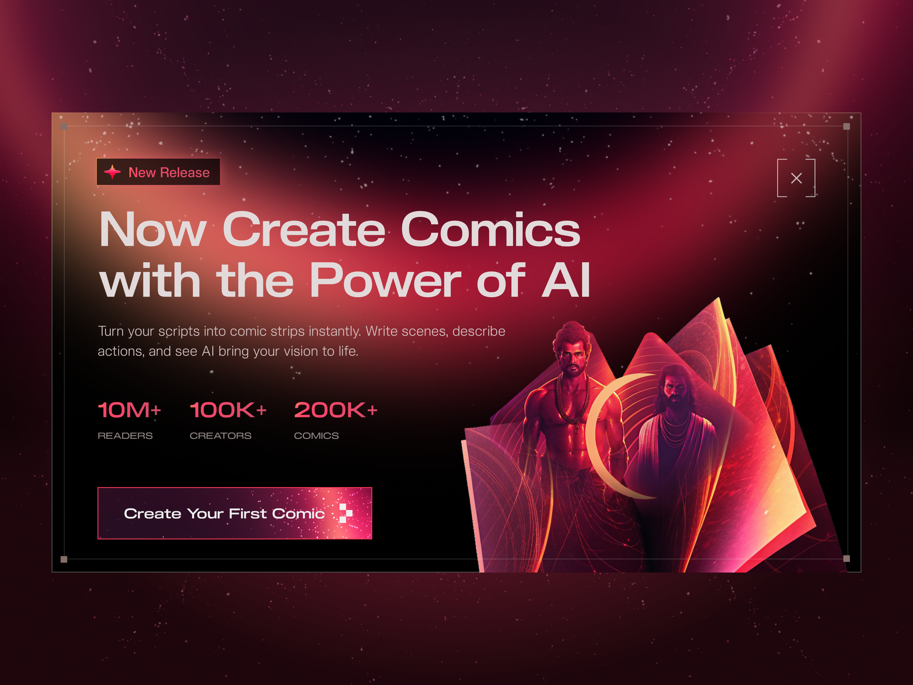 AI-Powered Comic Generator animation branding graphic design motion graphics saas ui ux design web app