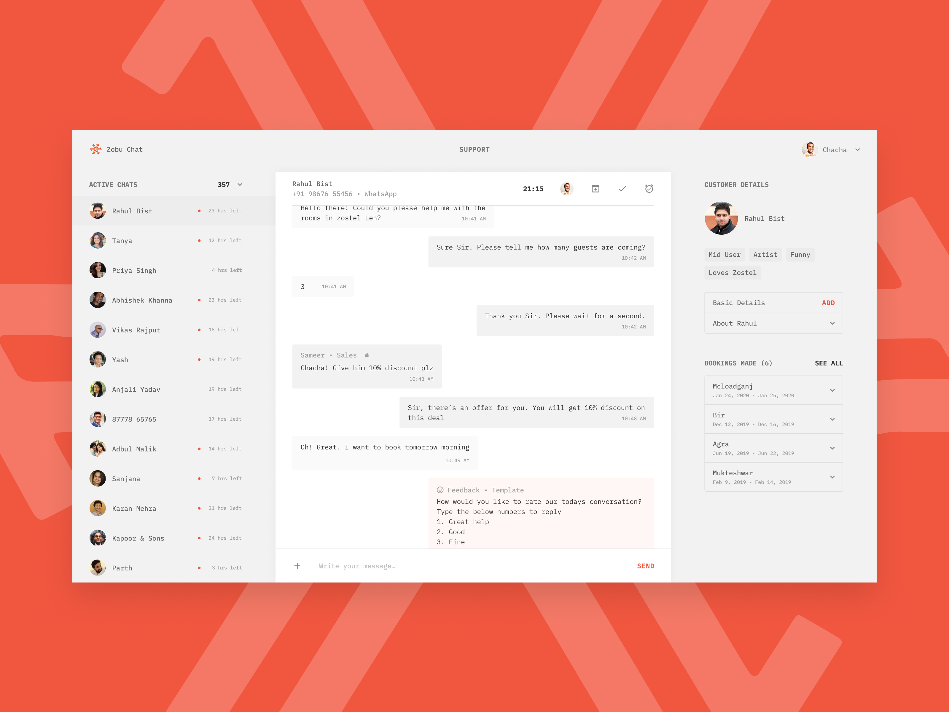 Example of Zobu chat
