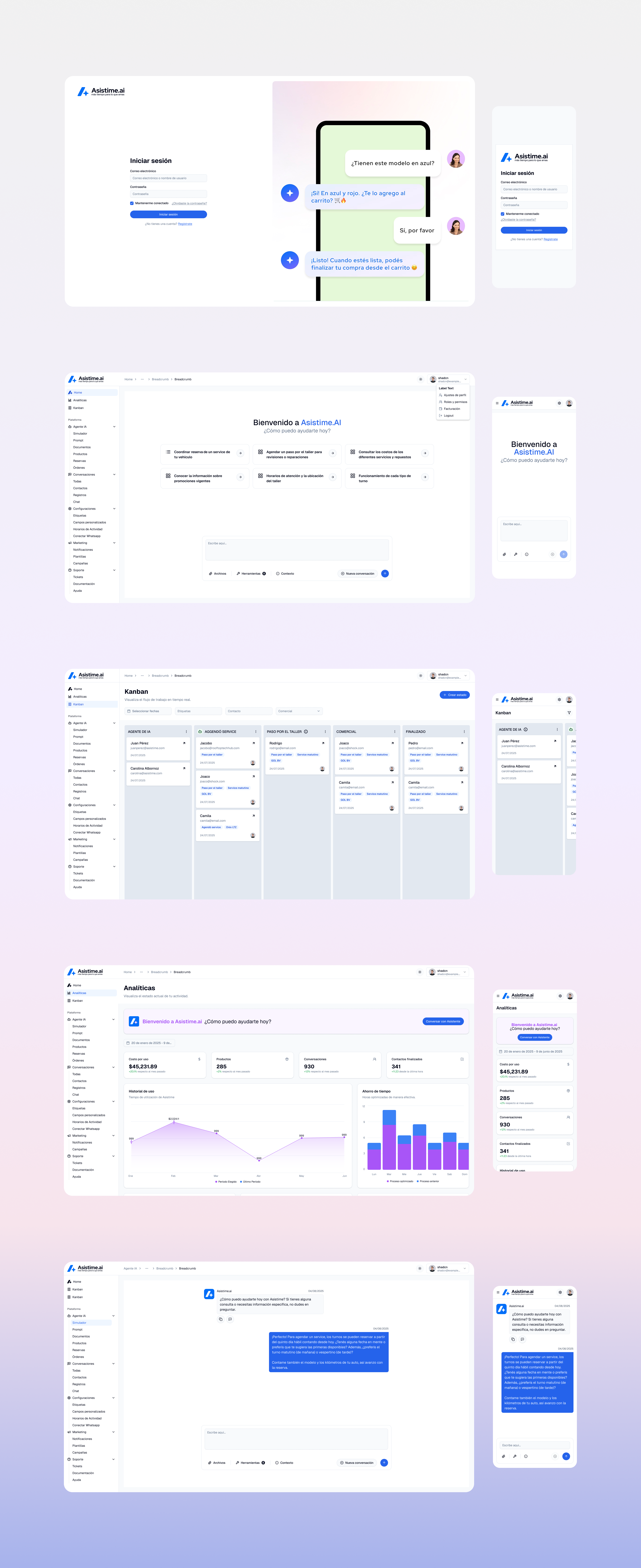 Asistime.AI / AI Agents / UX UI Design ai app design digital graphic design product ui ux web