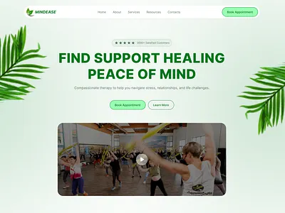 MindEase Therapy Website Hero Section