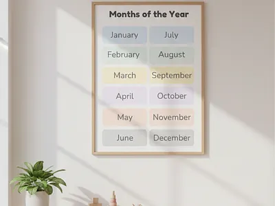 Months of the Year Poster calendar poster classroom decor classroom poster classroom printable digital printable educational poster homeschool printable kids learning poster months of the year poster neutral classroom pastel classroom decor preschool decor printable classroom school wall art teacher decor toddler learning