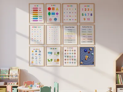 Educational Posters Set child friendly classroom decor classroom poster classroom wall art design digital printable educational poster educational posters homeschool decor homeschool printable homeschool wall art kids learning decor kids wall art learning posters poster bundle preschool wall art printable posters printable wall decor school decor toddler learning