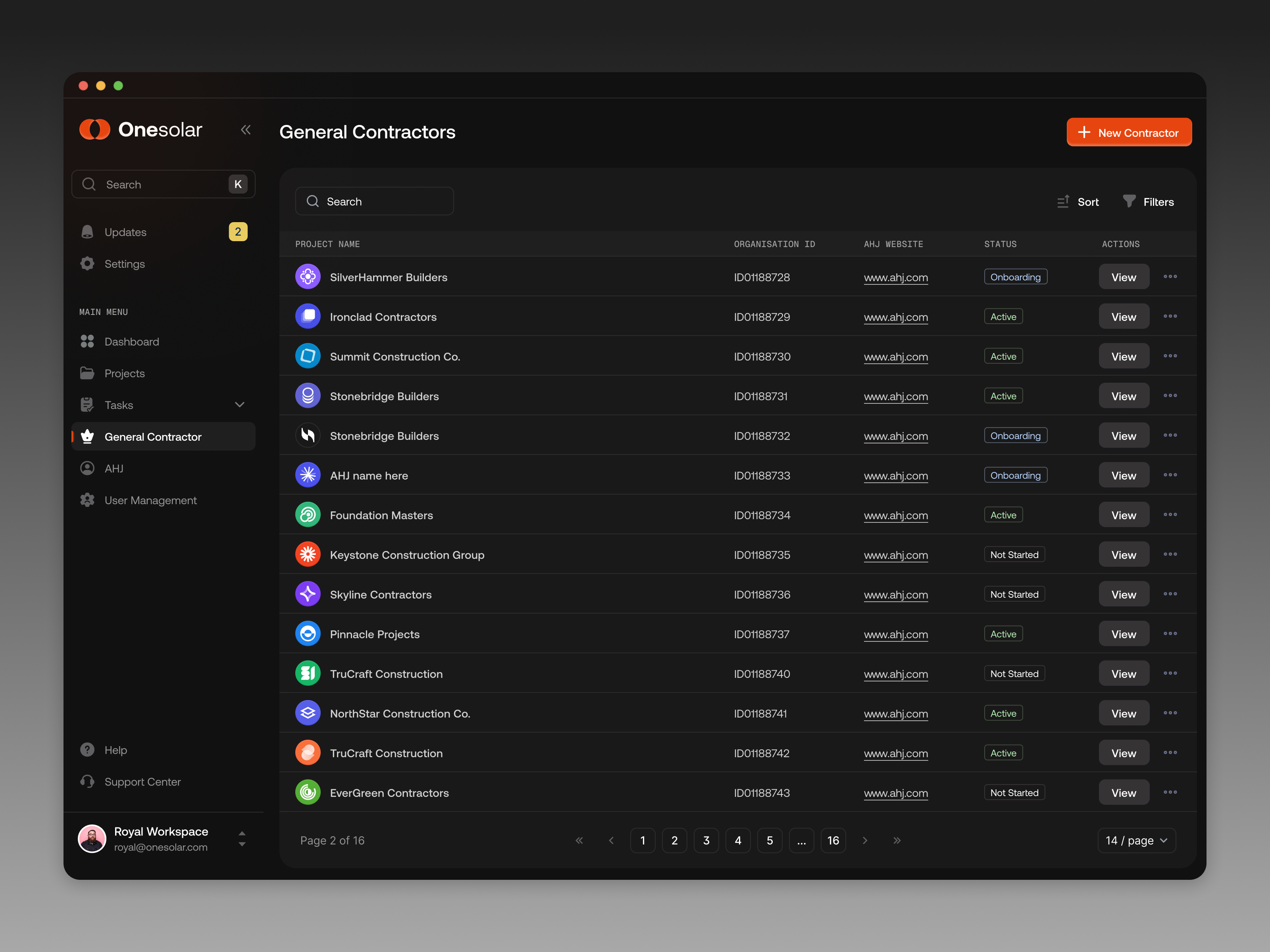 Solar Management Dashboard dark mode dashboard energy list product design saas solar table ui design webapp