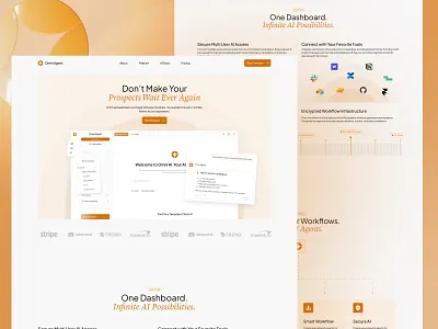 Omni Agent - AI Copilot Assistant Landing Page Website UI Design ai ai assistant app app design application copilot dashboard design llm luxury minimalist modern product design productivity professional saas startup ui web design website