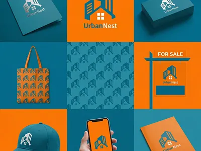 UrbanNest Real Estate Brand Identity Design signage