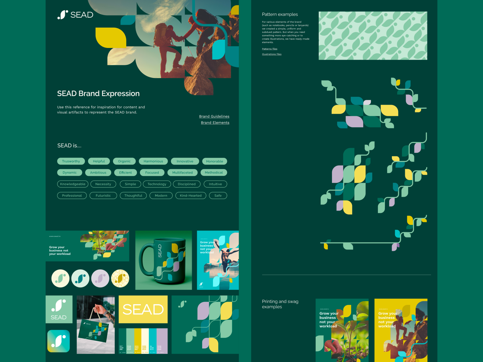 Sead Brand Identity brand brand book brand card branding colors elements graphic design guidlines identity illustration logo sub brand system