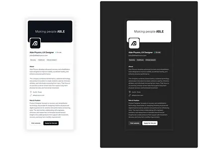 Scalable UI Design System — Profile Card Component agency app dark mode dashboard design system library light mode panel profile sidebar ui ux webapp