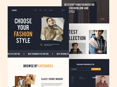 Modern Fashion/Clothing e-commerce website clothing website design e commerce e commerce shop e shop fashion website home page landing page outfit shop ui user interface ux web design website