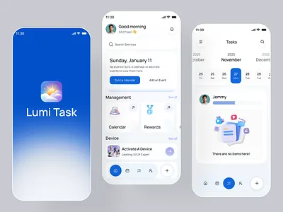 Modern Productivity & Task Management App UI android app design calendar app ui dashboard ui design system digital product figma interface design ios minimal mobile ui design mobile mobile app mobile app design product design product ui productivity app saas design schedule app task management user experience design