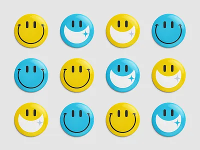 Smiley Riley Badges badge emoji graphic design illustration smile vector yellow
