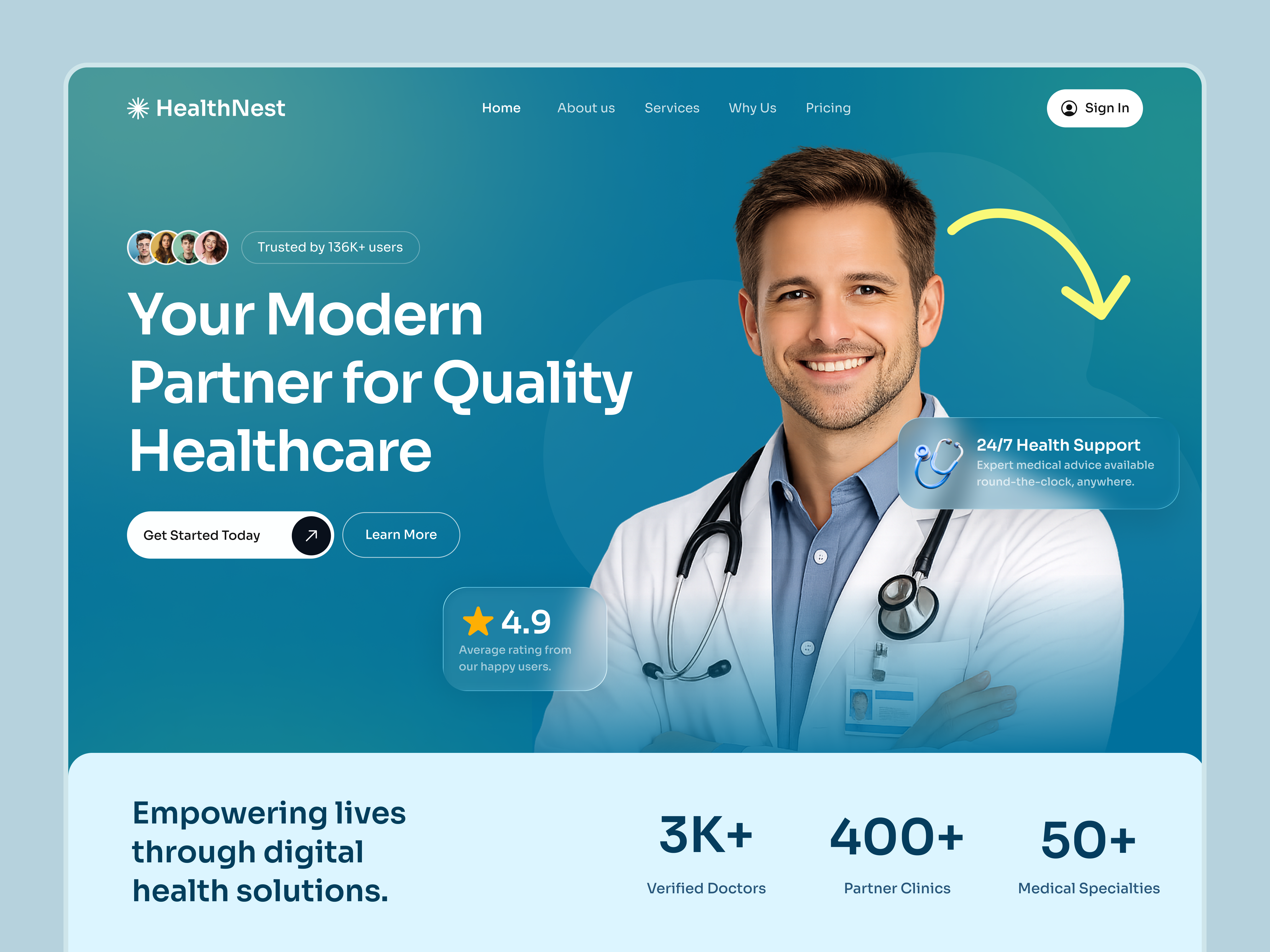 Healthcare Web App Landing Page ai health arobix consultation website doctor appointment doctor website health app healthcare healthcare website medical website online doctor online hospital patient website pharmacy telemedicine ui website design