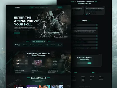 Gaming Website Design - Esports Tournament Landing Page UI/UX betting website competitive cs2 csgo cybersport esport esport website esports esports website game landing page game website design gaming 3d design gaming page gaming platform gaming site gaming website nft nft game tournaments web design