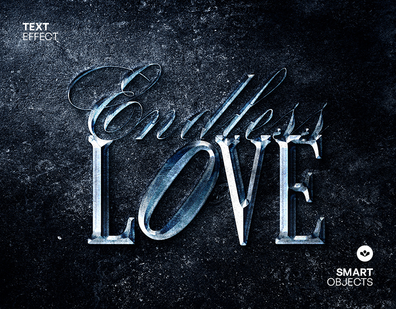 Silver Text Effect design effect graphic design metal metallic photoshop silver solasome template text typography