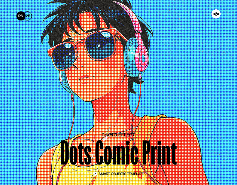 Dots Comic Print Effect comic design dots effect graphic design halftone photoshop print solasome template texture