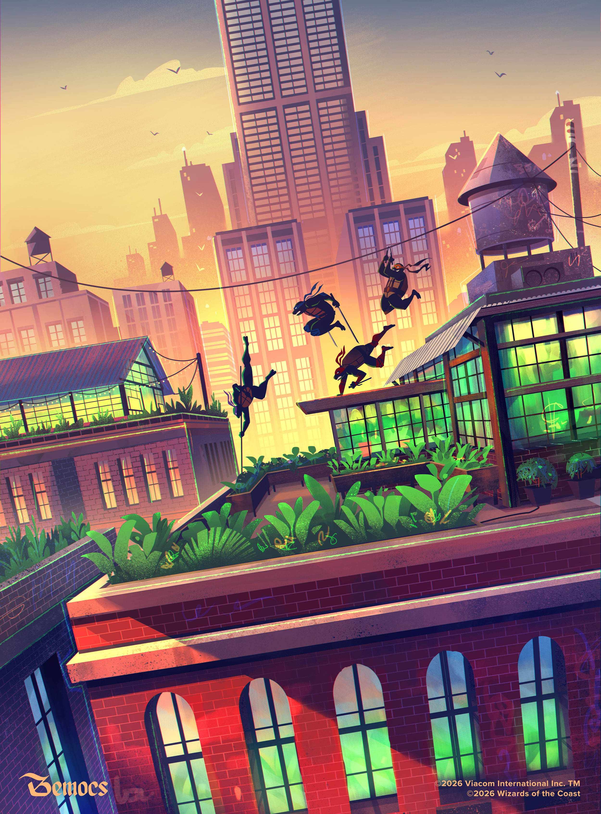 MTG: Teenage Mutant Ninja Turtles "Forest" Card Art background bemocs cartoon city comics game art illustration magic the gathering