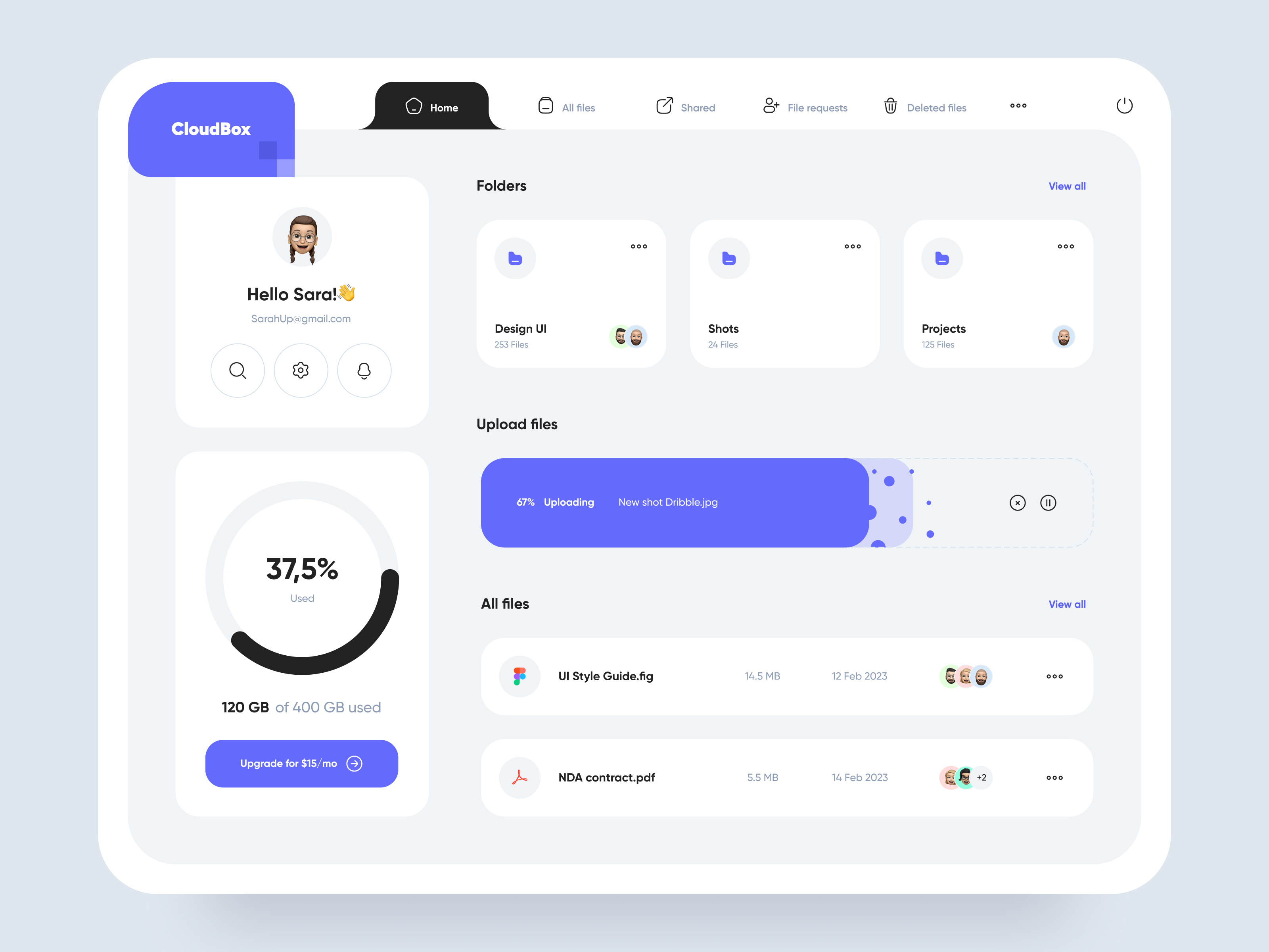 Dashboard - File management by Artem Usachev for Reactor on Dribbble