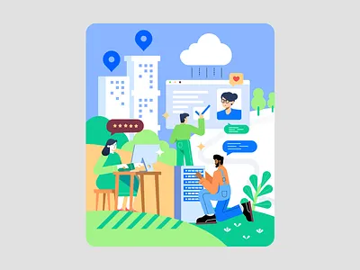 Connectivity Illustration app branding cloud connectivity design graphic design header hosting illustration landing logo server ui vector