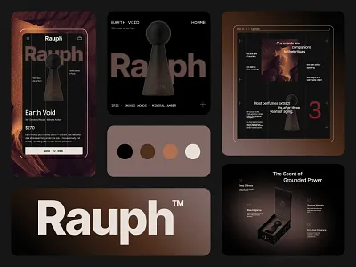 Rauph - Fragrance Branding & Packaging Design 3d brand guideline brand identity branding design fragrance brandingü fragrance packaging fragrances graphic design label logo packaging packaging design perfume ui