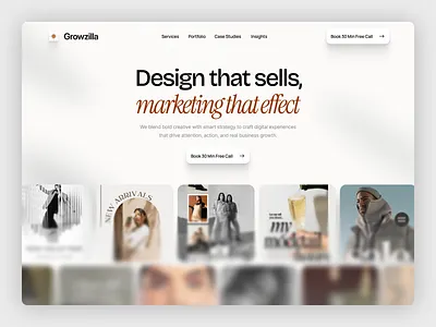 Digital Marketing & Creative Agency Website Design business website clean interface creative studio digital marketing landing page marketing agency minimalist design portfolio website ui design web design