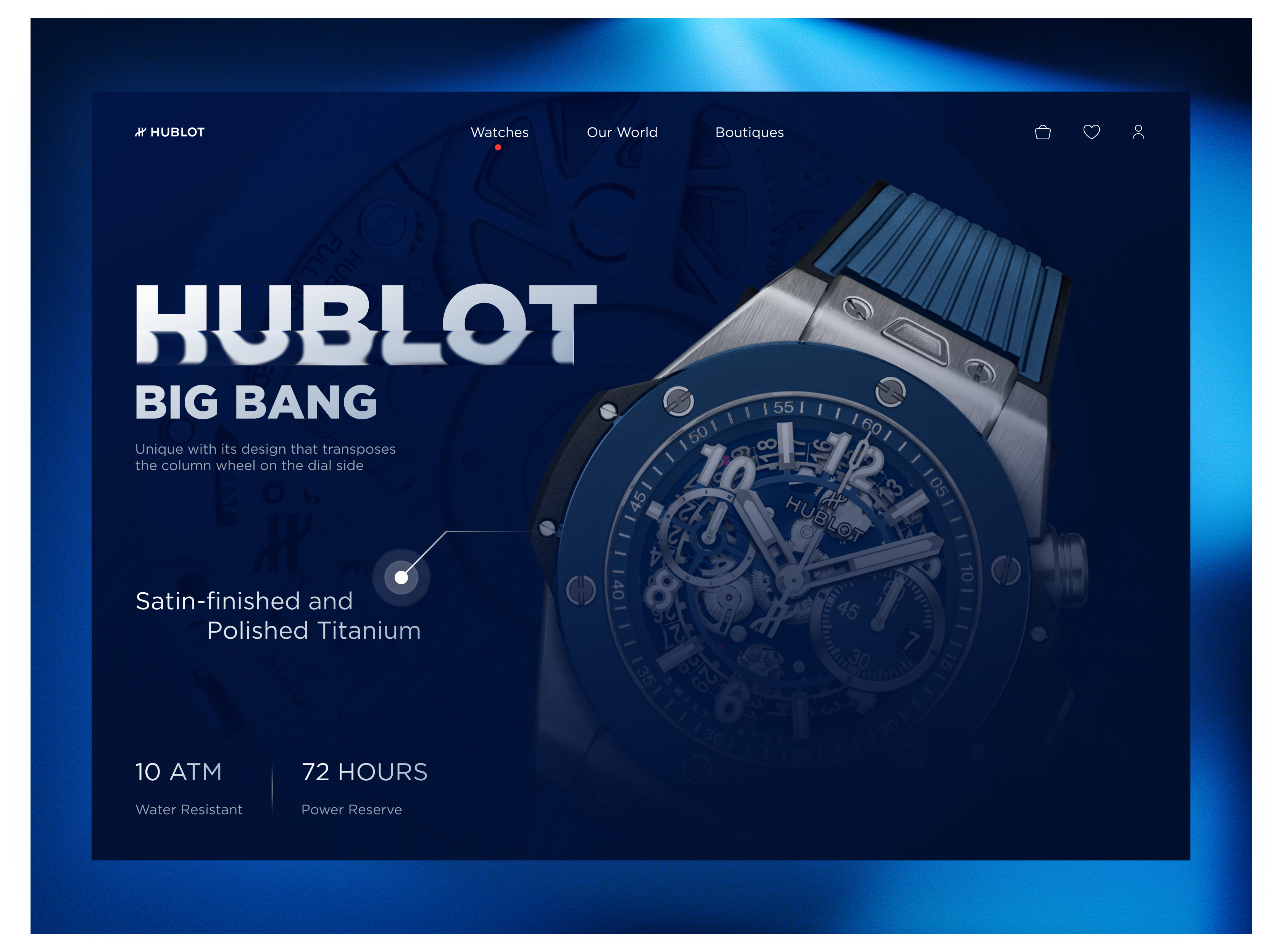 Hublot Online Store branding uiux web design