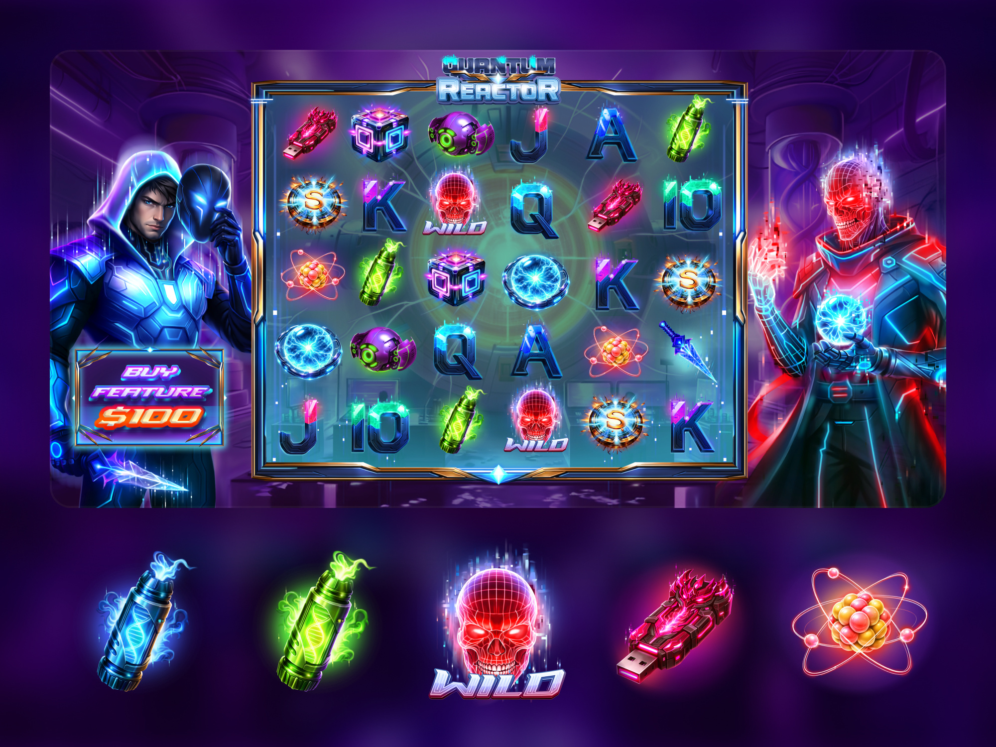Example of Futuristic Slot - Game UI