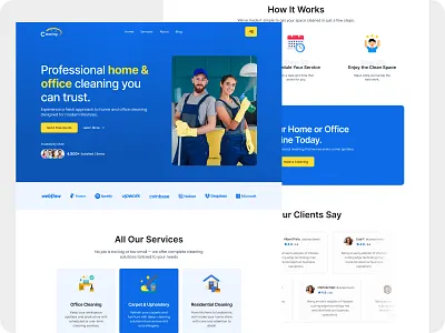 CleanPro—Professional Cleaning Service Website booking website business website cleaning service conversion design corporate website digital marketing figma design home service website interface design landing page lead generation modern website responsive design service business small business website startup website ui design ux design web design website ui