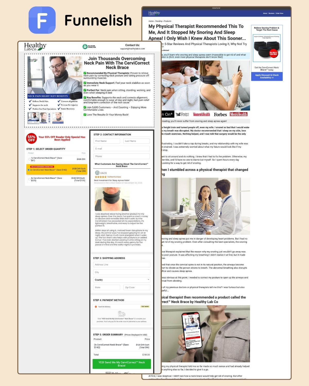 Healthy Lab Co Funnel | Funnelish Template funnelish funnelish advertorial page funnelish checkout page funnelish landing page funnelish template sales funnel