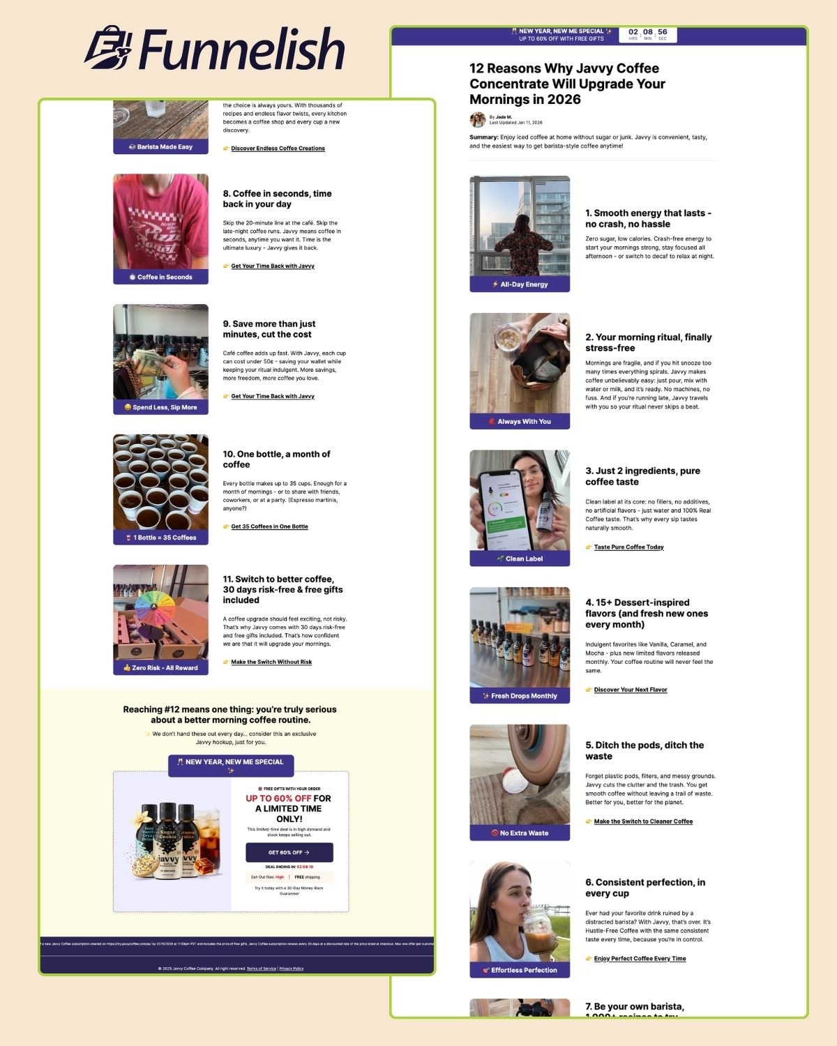Javvycoffe Listicle Page | Funnelish Template 10 resons listicle page template funnelish funnelish listicle page funnelish template high converting listicle page listicle page