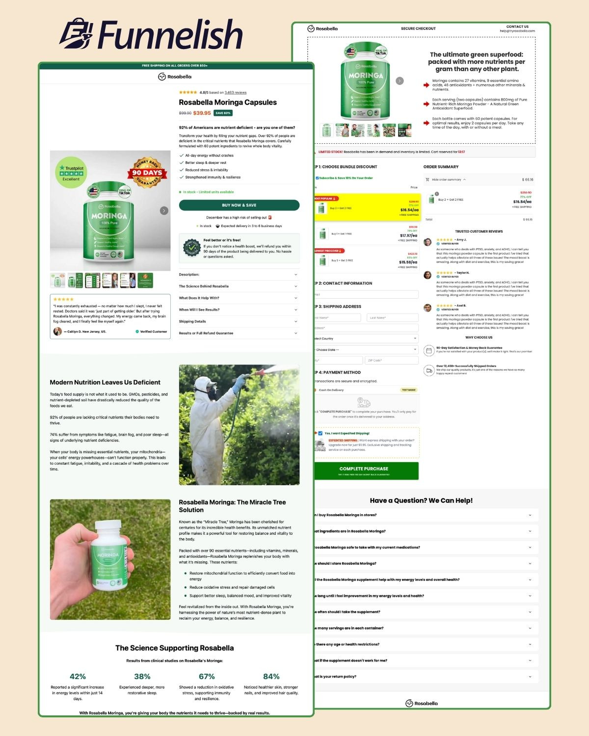 Rosabella Funnel With Subscription Option | Funnelish Template funnelish funnelish checkout page funnelish developer funnelish downsell page funnelish expert funnelish product page funnelish thank you page funnelish upsell page rosabella funnel