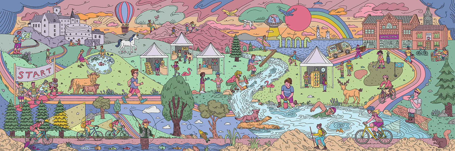 Mural Illustration for Outdoor Brand Agency