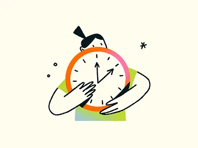 Time art character colorful design flat gradient illustration illustrator texture