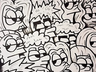 Doodle characters cartoon character design characters funny graffiti graphic design illustration people quirky