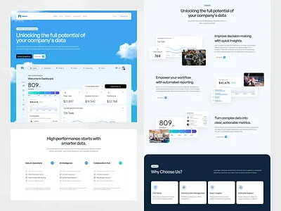 Data Analytics SaaS Homepage interface product saas service startup ui ux web