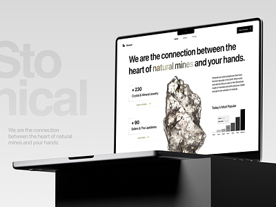 Mineral Jewelry Landing Page 💎 ecommerce jewellery jewelry jewels landing landing page login marketplace mineral mines natural natural mines nature rock saas sign up stone ui ux