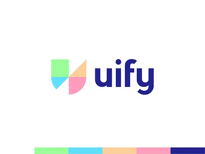 Uify, modular visual UI builder logo: mosaic, modules, U letter app builder apps and websites business apps colorful logo creative logo cutting edge letter mark monogram logo logo design minimalist logo modern logo modular modules mosaic u ui builder uify visual website builder workspace