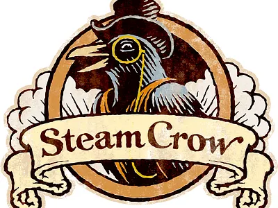 My Logo for a Purveyor of Steam Punk Goods classic design emblem hand drawn illustration logo pen and ink typography vintage woodcut