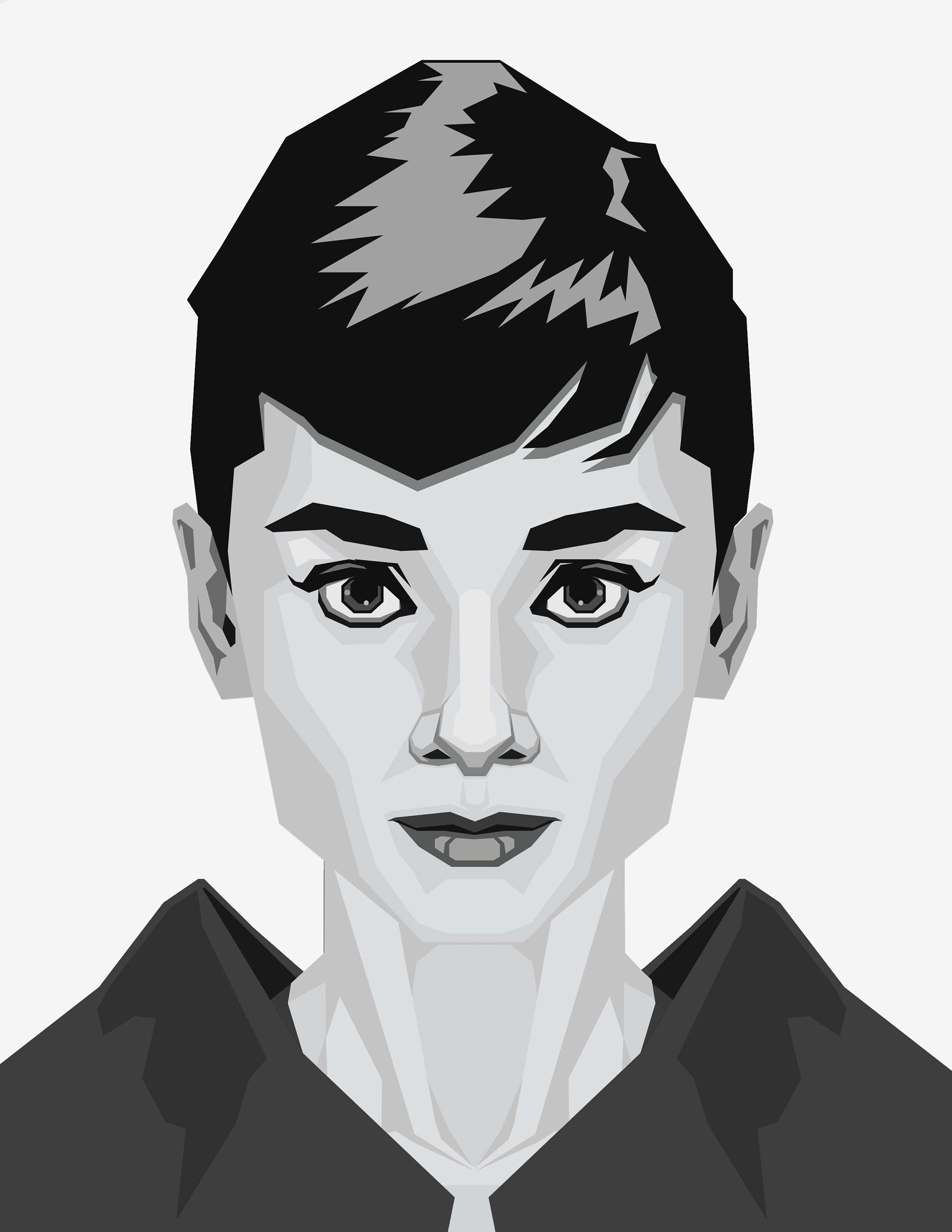Audrey digital illustration portrait vector
