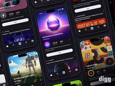 Digg Communities community digg mobile social media ui ux