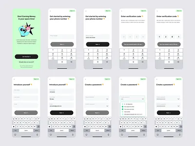 Onboarding Flow UI app design mobile onboarding product design ui ux