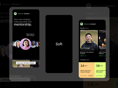 Soft - Mentorship app adplist careercompanion dark theme design guidanceguru learnfromleaders mentor mentormatch mentormenow mentormingle mentorship mentorshipmadeeasy mentorshipmaster mentorshipmatters mentorshipnetwork mobile app mobile design professionalpathfinder ui ux