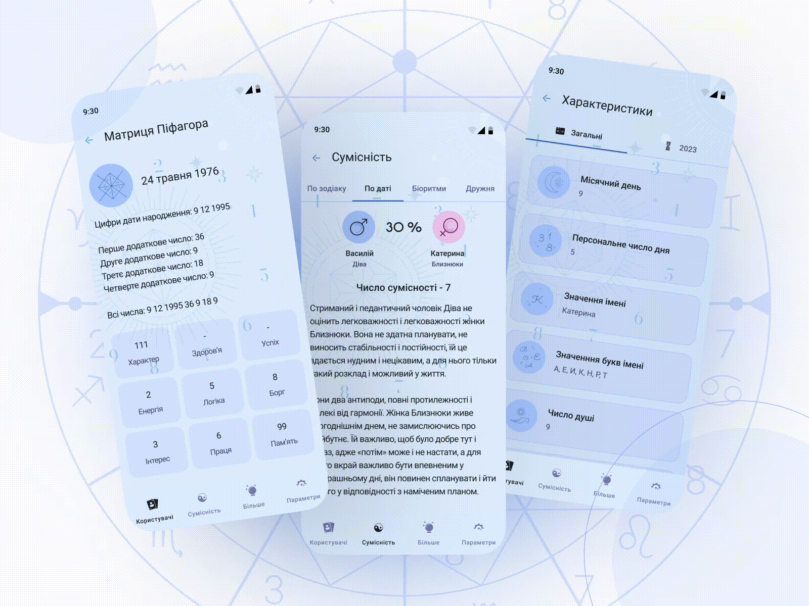 Numerology - app about numbers android app animation application astrology compability horoscope matrix mobile mobile app numerology star stars zodiac zodiac sign