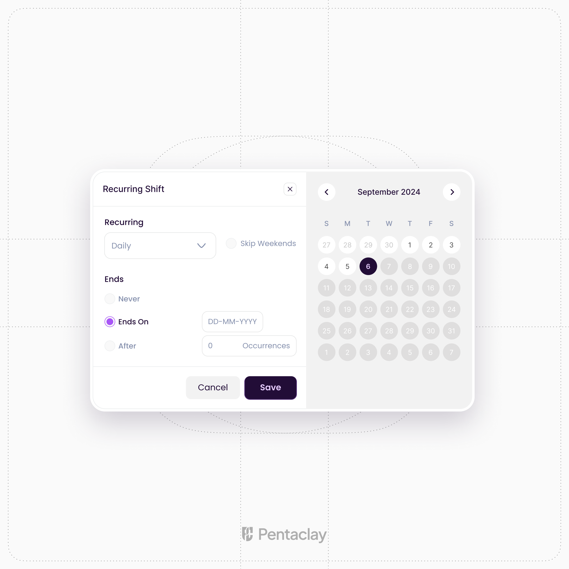 Shift Management Component Design ai ai tools app calendar components dashboard design modal product product design recurring shift saas saas ai saas tools shift shift booking shift management ui ux web app